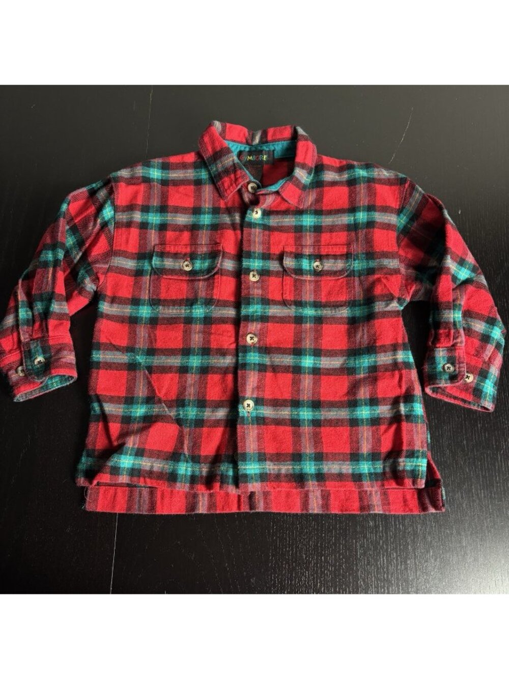 Vintage 90s GYMBOREE Boys Size M/2.5-3.5 Years Red/Green Thick Flannel Shirt